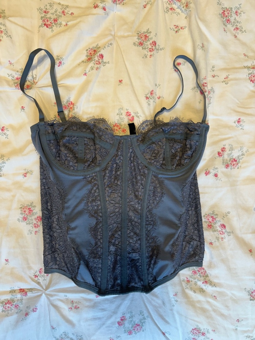 Women's Lace Bustier Corset Top - Blue